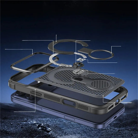Honeycomb Cooling Design Kickstand Case For iPhone