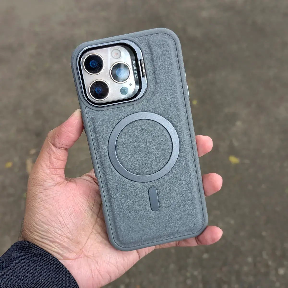 PU Leather MagSafe Camera Glass Case for iPhone