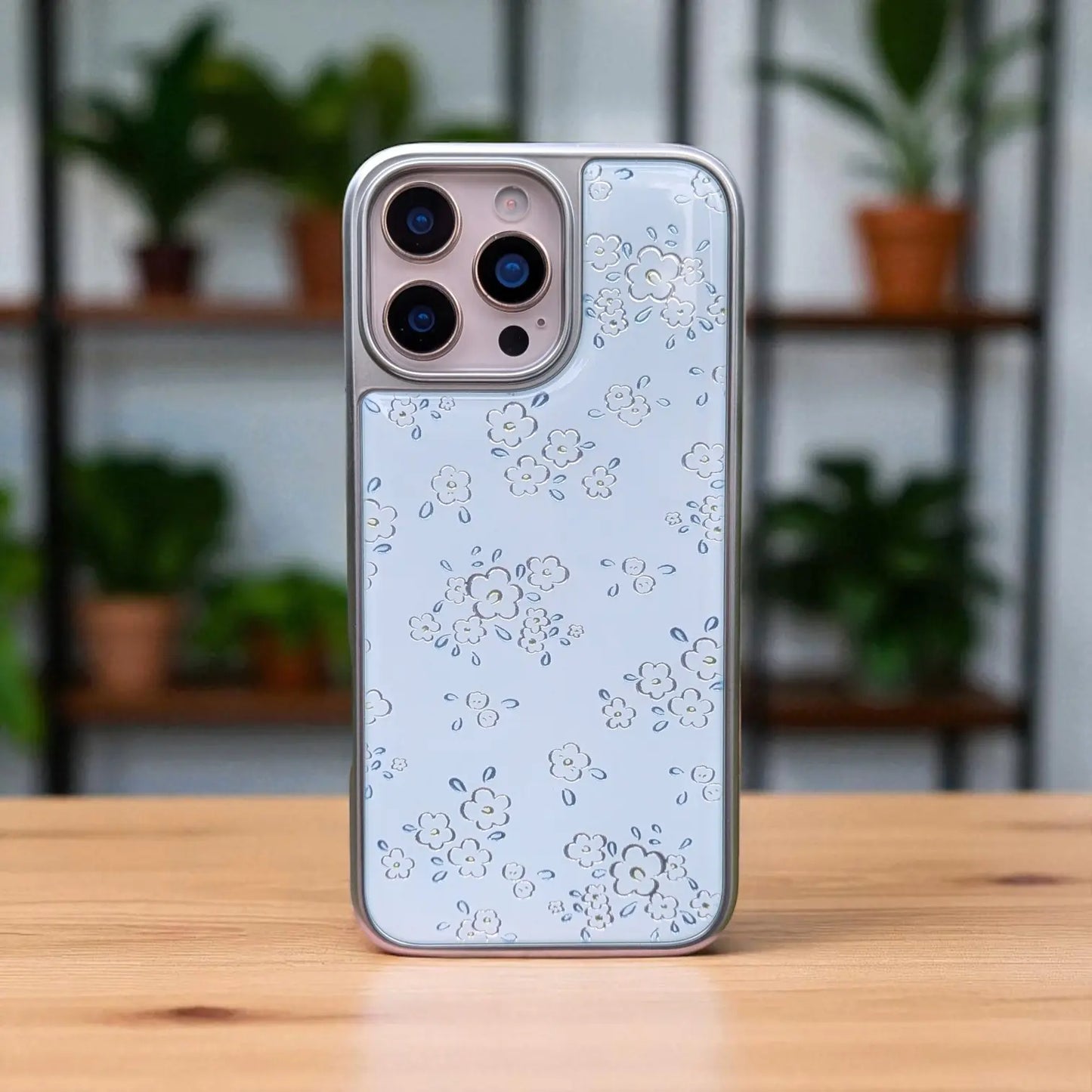 Electroplated Glossy Floral iPhone Cover - BD Gadget