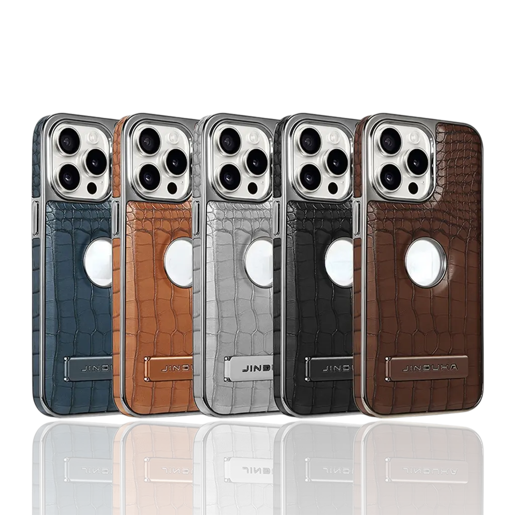 JINDUKA Crocodile PU Leather With Invisible Kickstand Case For iPhone