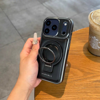 RIMBMAX PU Leather Magnetic Ring Case For iPhone
