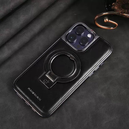 RIMBMAX PU Leather Magnetic Ring Case For iPhone