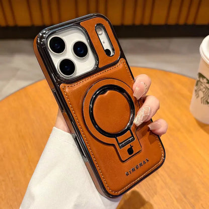 RIMBMAX PU Leather Magnetic Ring Case For iPhone