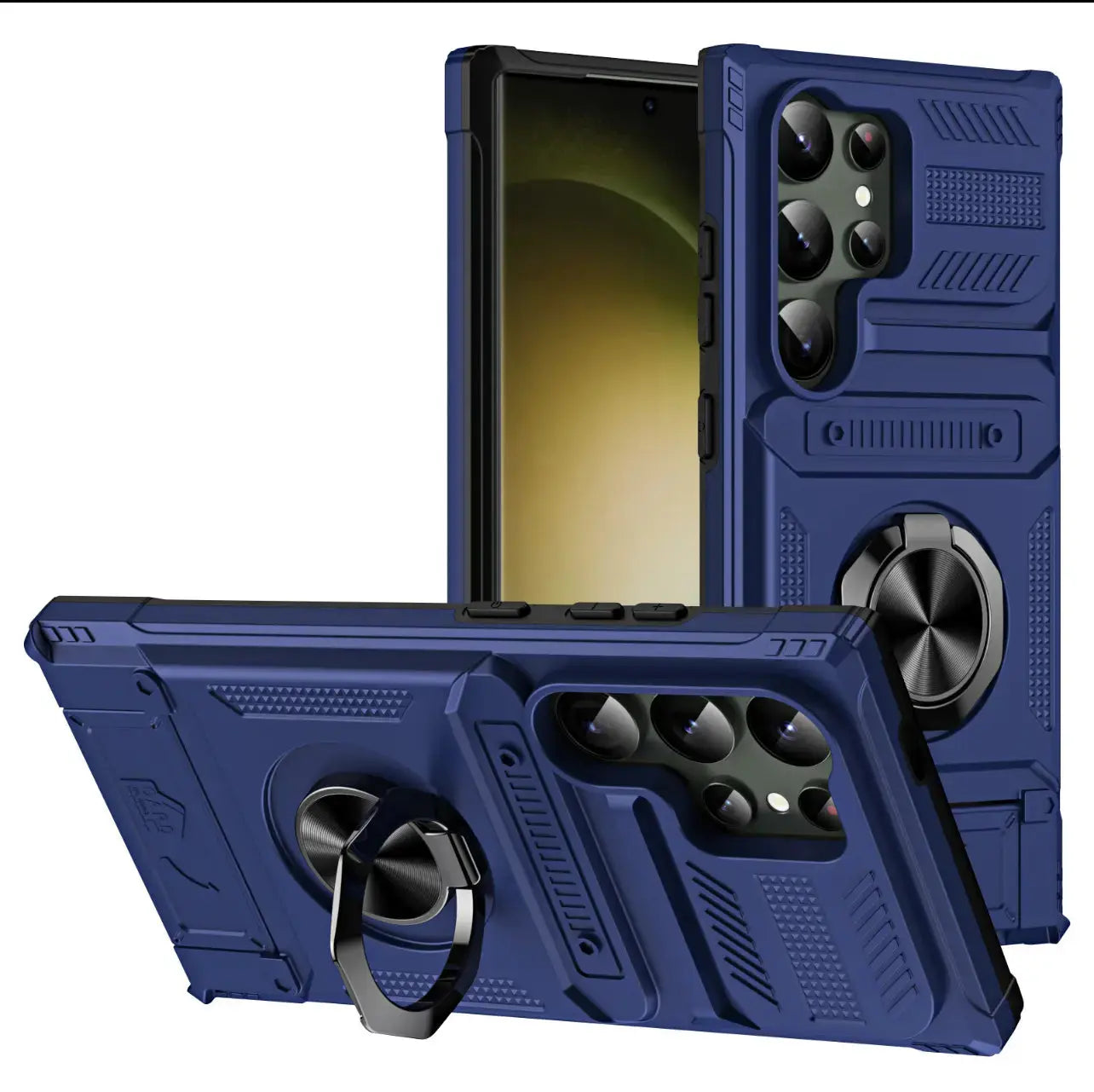 Armor Case with Hidden Card Holder & Ring Stand for Samsung S23U/S24U/S25U/S26U - BD Gadget