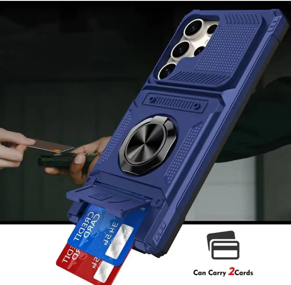 Armor Case with Hidden Card Holder & Ring Stand for Samsung S23U/S24U/S25U/S26U - BD Gadget