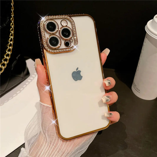 Luxury Stone & Glittery Camera Lens Protection iPhone Case - BD Gadget