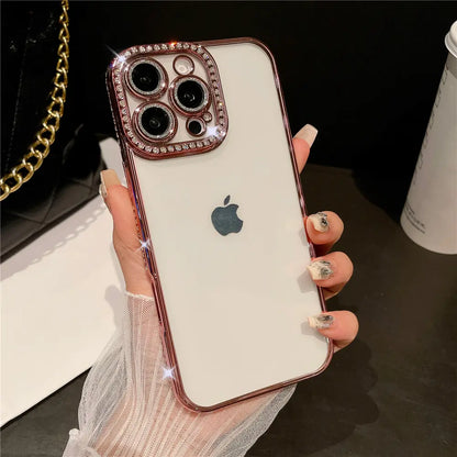 Luxury Stone & Glittery Camera Lens Protection iPhone Case - BD Gadget