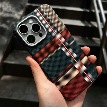 Luxo Life Carbon Fiber Texture Back Case for iPhone (Checkered Pattern) - BD Gadget
