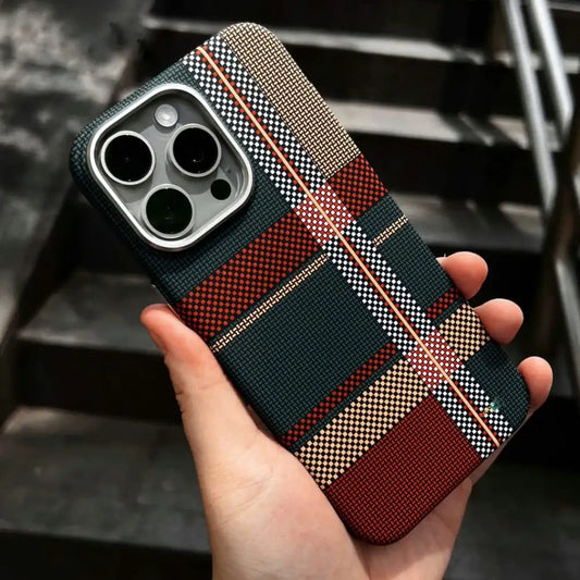 Luxo Life Carbon Fiber Texture Back Case for iPhone (Checkered Pattern) - BD Gadget