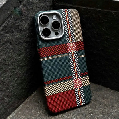 Luxo Life Carbon Fiber Texture Back Case for iPhone (Checkered Pattern) - BD Gadget