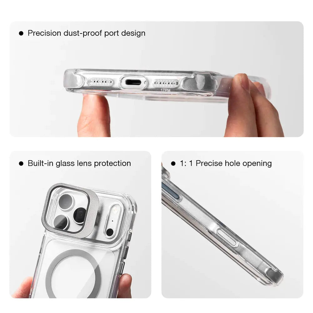 Crystal Clear iPhone case with metal buttons