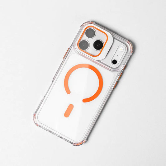 Crystal Clear MagSafe Camera Guard Stand Case for iPhone