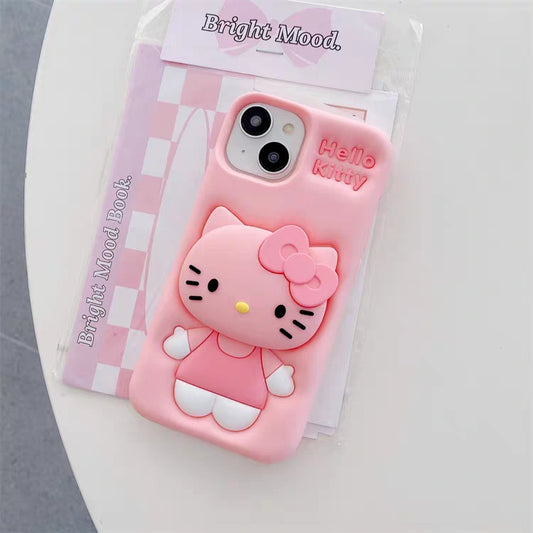 Hello Kitty 3D Silicone Case with PopSocket Holder