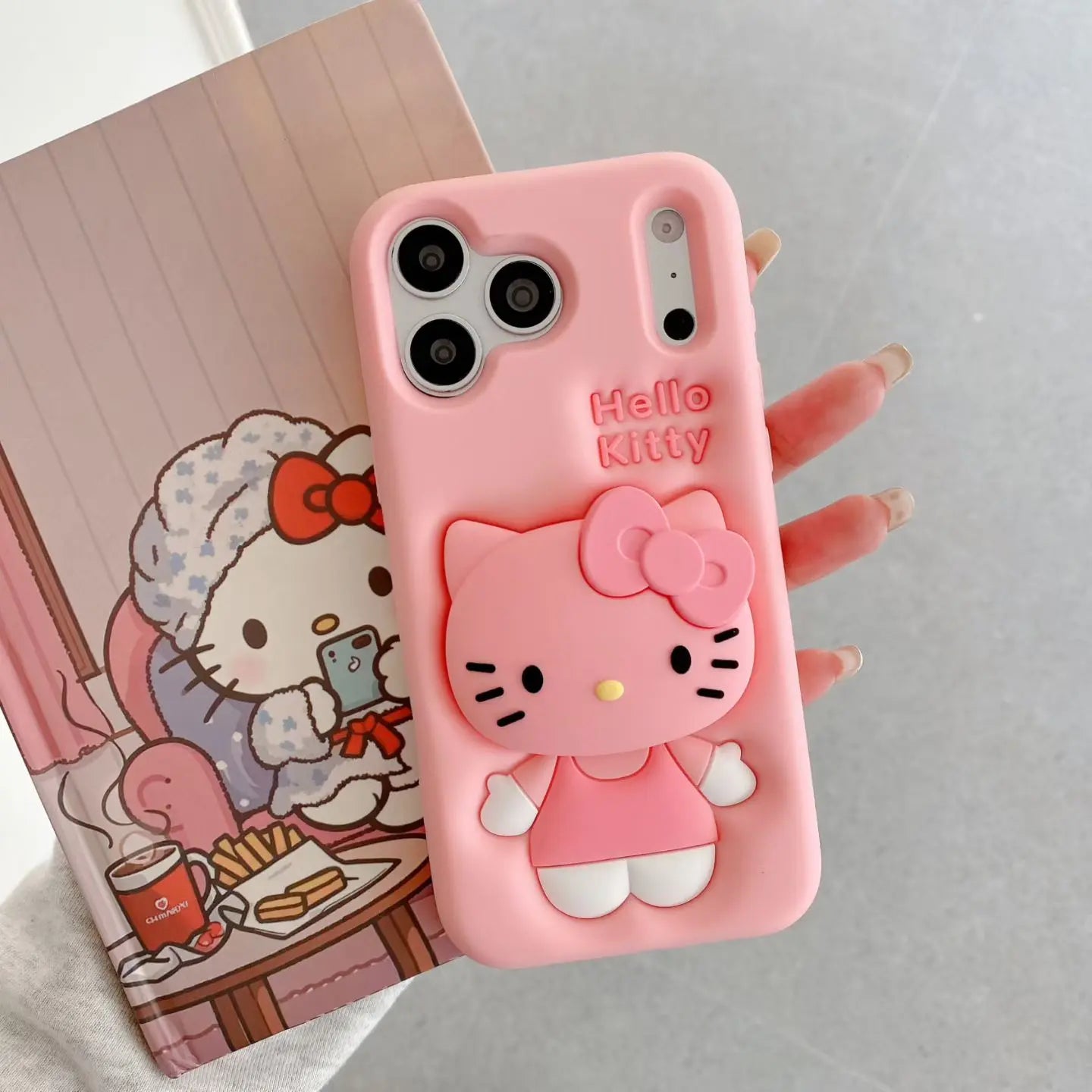 Hello Kitty 3D Silicone Case with PopSocket Holder