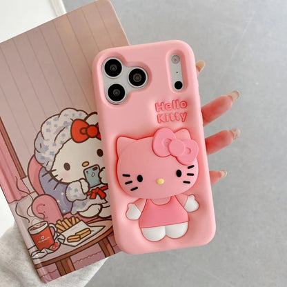 Hello Kitty 3D Silicone Case with PopSocket Holder