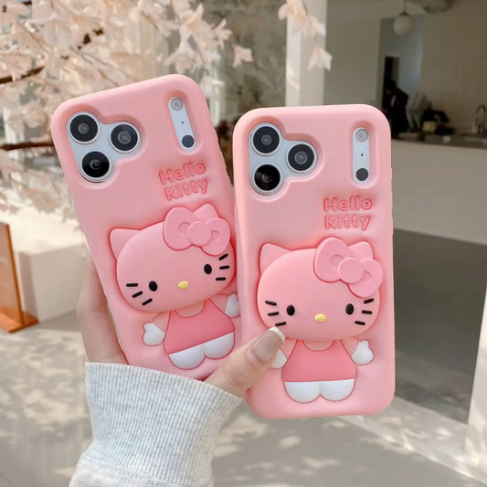 Hello Kitty 3D Silicone Case with PopSocket Holder