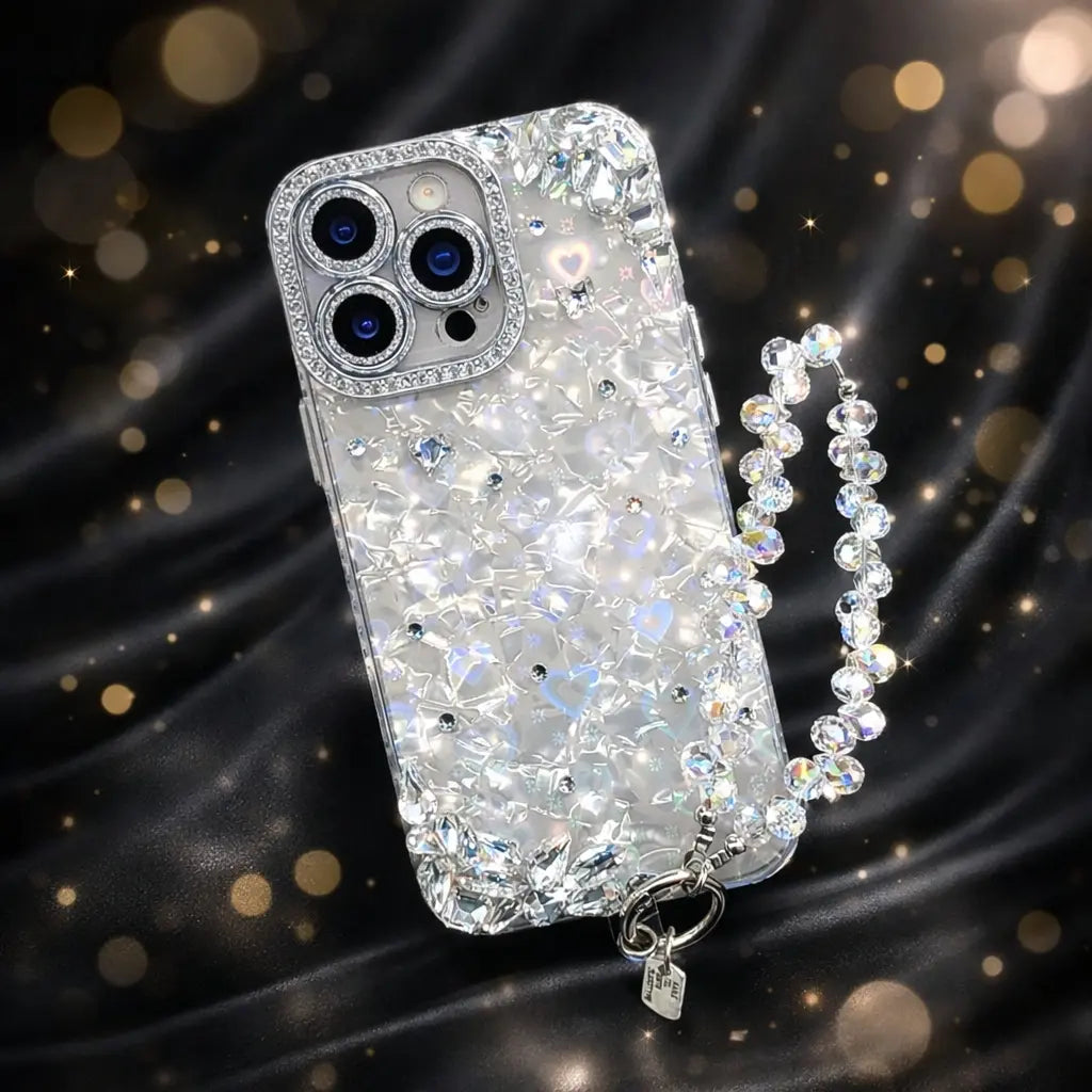 Sparkle iPhone Case with Lens Protection & Free Charm - BD Gadget