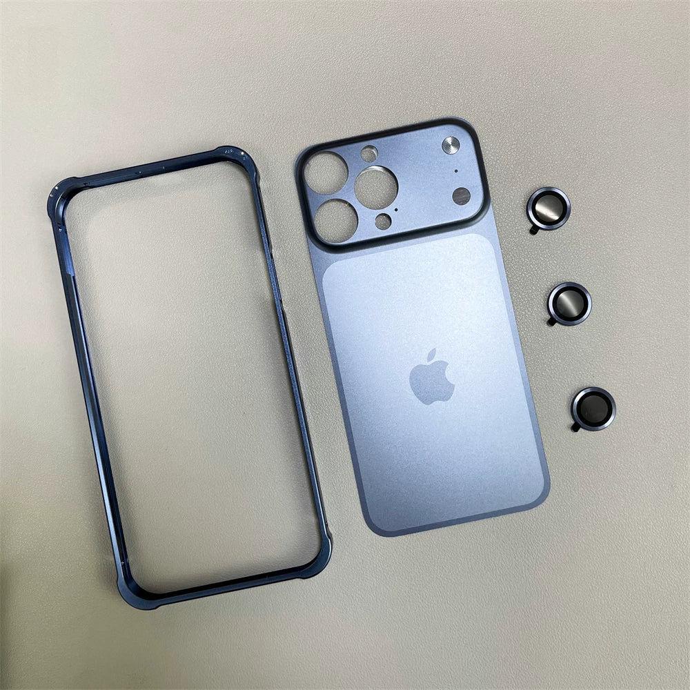 iPhone 17 Pro Max Style Metal Frame Case with Camera Lens Protector