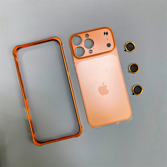 iPhone 17 Pro Max Style Metal Frame Case with Camera Lens Protector