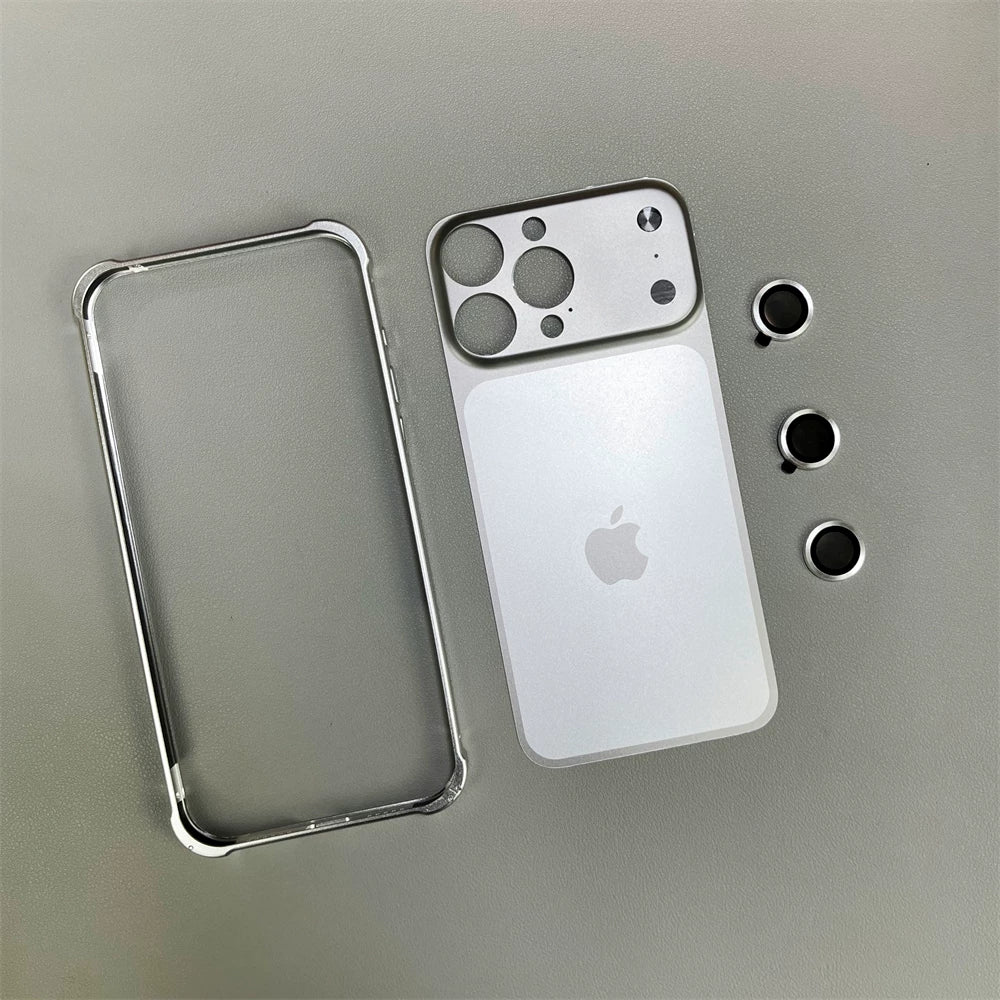iPhone 17 Pro Max Style Metal Frame Case with Camera Lens Protector