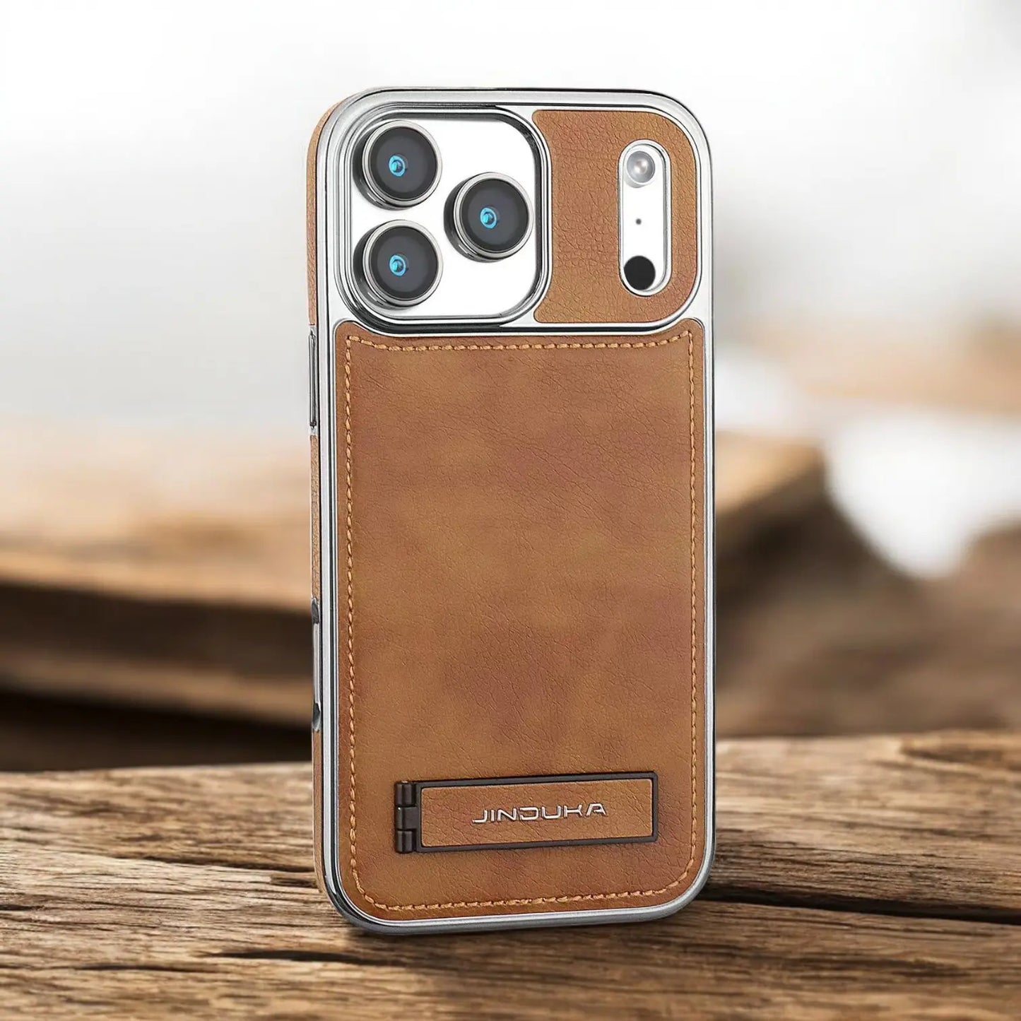 JINDUKA PU Leather iPhone Case With Stand