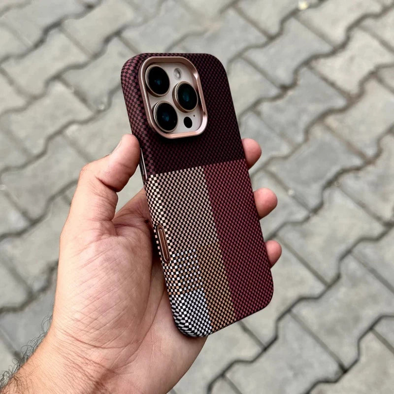 Luxo Life Carbon Fiber Texture Back Case for iPhone