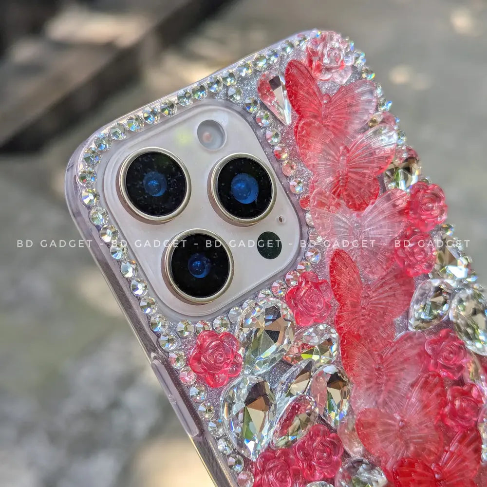 Luxury Rhinestone & Butterfly iPhone Cover