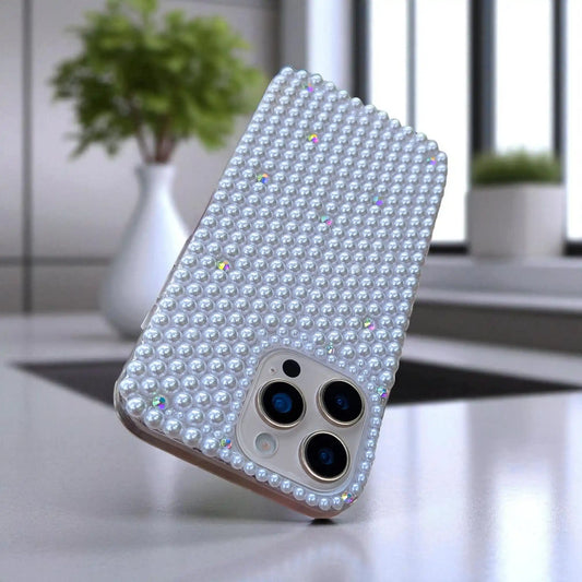 Luxury Pearl Bow iPhone Case with Heart Charm - BD Gadget