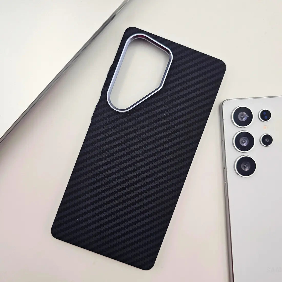 Luxo Life Carbon Fiber Texture Back Cover Samsung (Black)