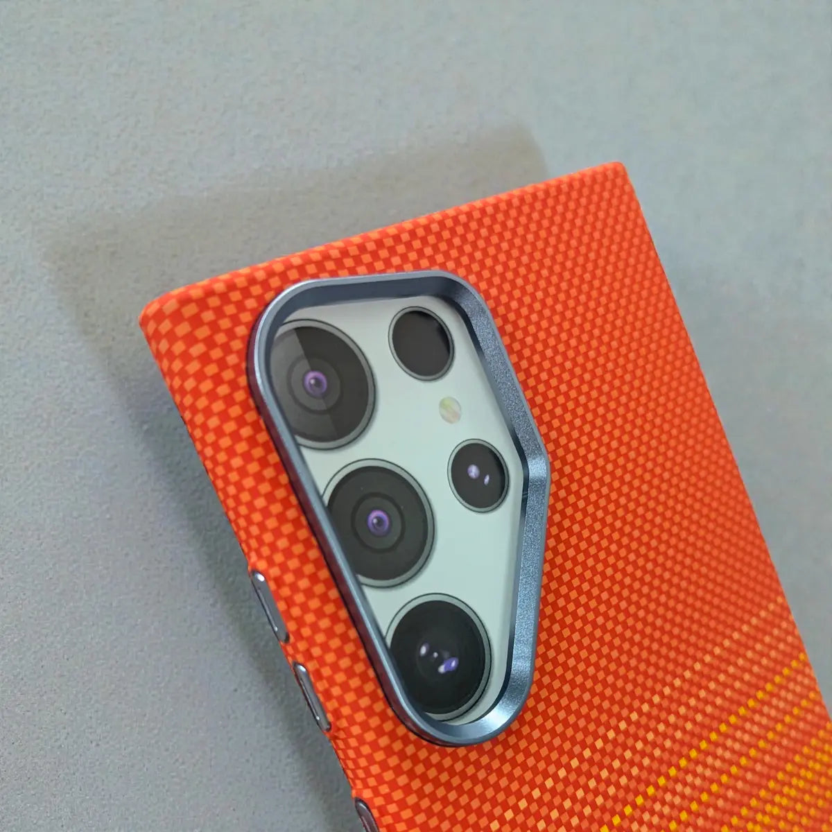 Luxo Life Carbon Fiber Texture Back Cover Samsung (Orange)