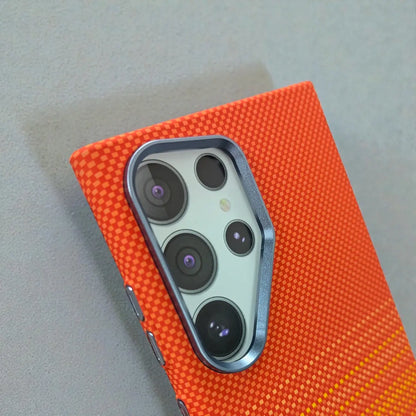 Luxo Life Carbon Fiber Texture Back Cover Samsung (Orange)