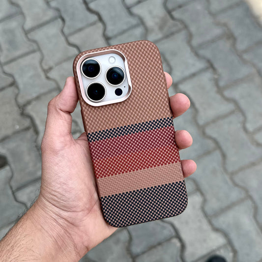 Luxo Life Carbon Fiber Texture Back Case for iPhone (Brown)