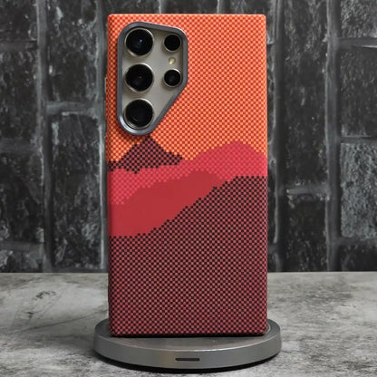 Luxo Life Carbon Fiber Texture Back Cover Samsung (Mountain)