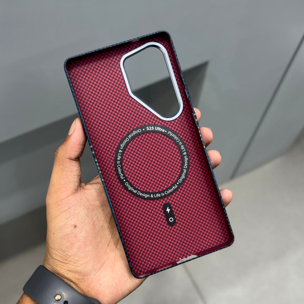 Luxo Life Carbon Fiber Texture Back Cover Samsung (Blue)