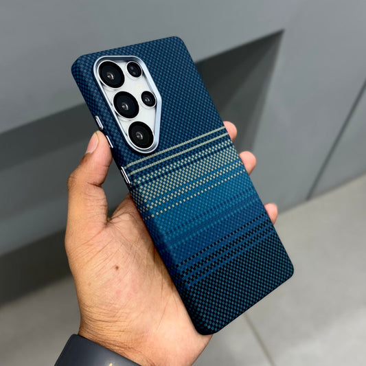 Luxo Life Carbon Fiber Texture Back Cover Samsung (Blue)