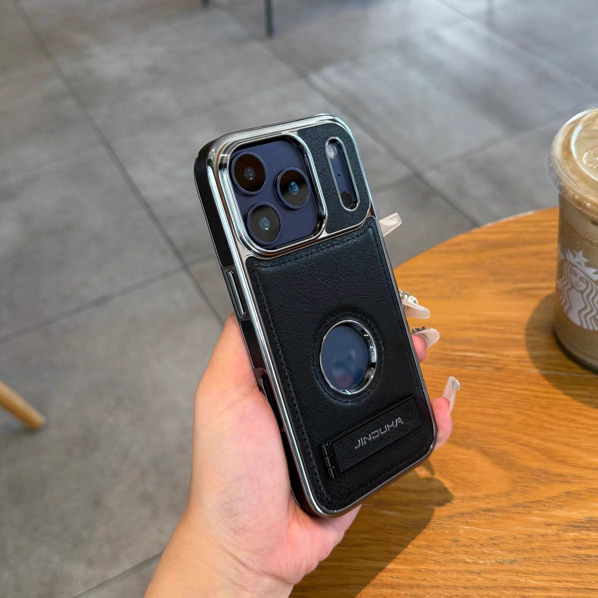 JINDUKA PU Leather iPhone Case With Stand