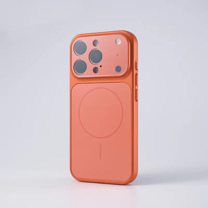 Premium AG Glass MagSafe Case for iPhone – 17 Series Style (Cosmic Orange)