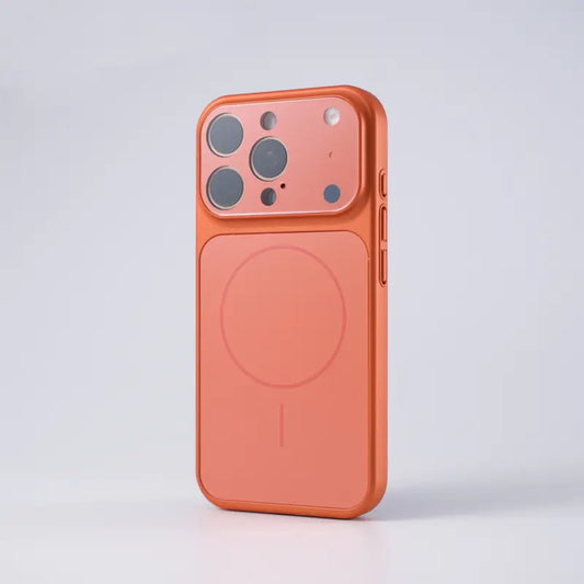 Premium AG Glass MagSafe Case for iPhone – 17 Series Style (Cosmic Orange)
