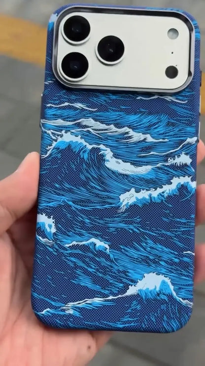 Luxo Life Carbon Fiber Texture Back Case for iPhone (Ocean)