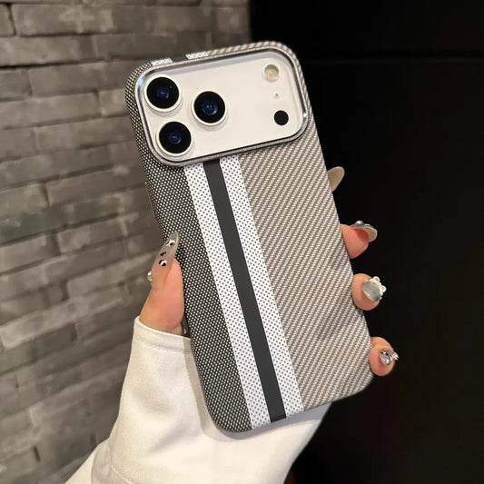 Luxo Life Carbon Fiber Texture Back Case for iPhone (White)