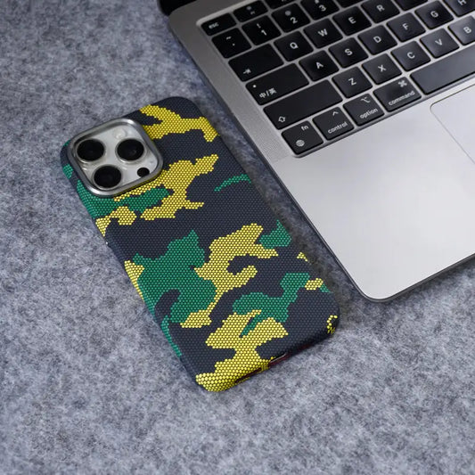Luxo Life Carbon Fiber Texture Back Case for iPhone (Army Design) - BD Gadget
