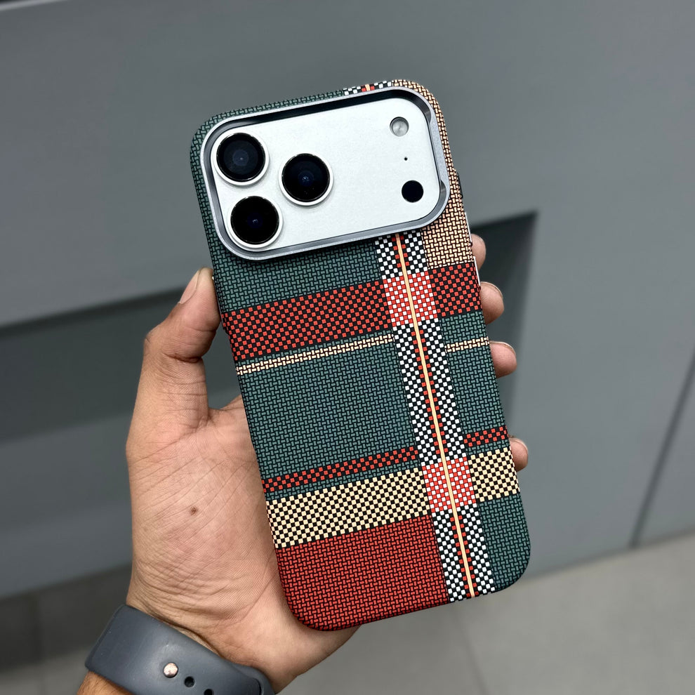 Luxo Life Carbon Fiber Texture Back Case for iPhone (Checkered Pattern)