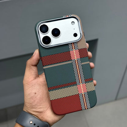 Luxo Life Carbon Fiber Texture Back Case for iPhone (Checkered Pattern)