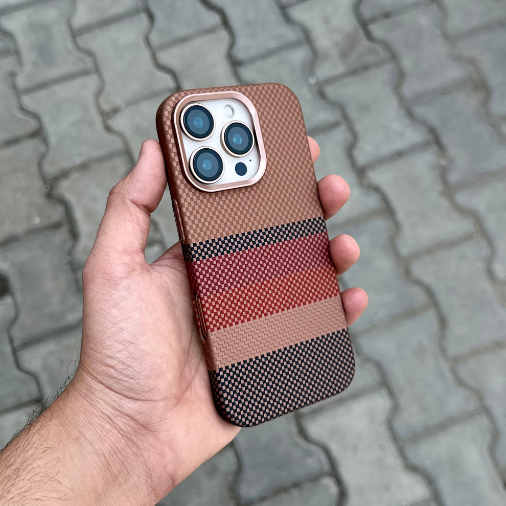 Luxo Life Carbon Fiber Texture Back Case for iPhone (Brown)