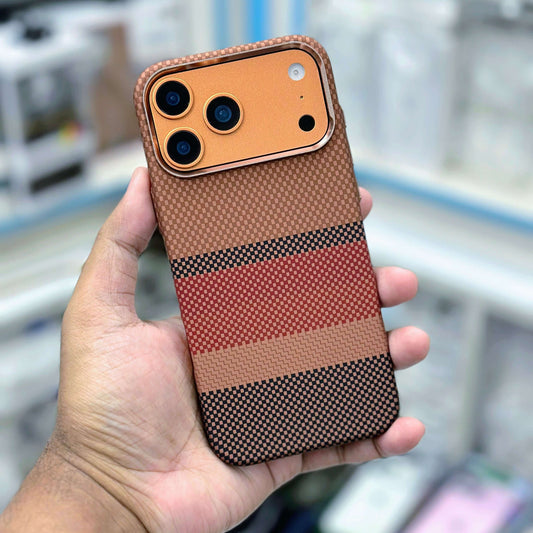 Luxo Life Carbon Fiber Texture Back Case for iPhone (Brown)