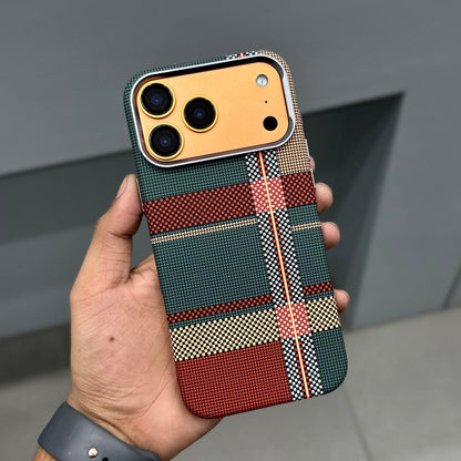 Luxo Life Carbon Fiber Texture Back Case for iPhone (Checkered Pattern)