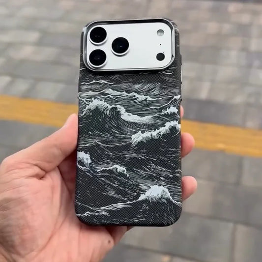 Luxo Life Carbon Fiber Texture Back Case for iPhone (Ocean)